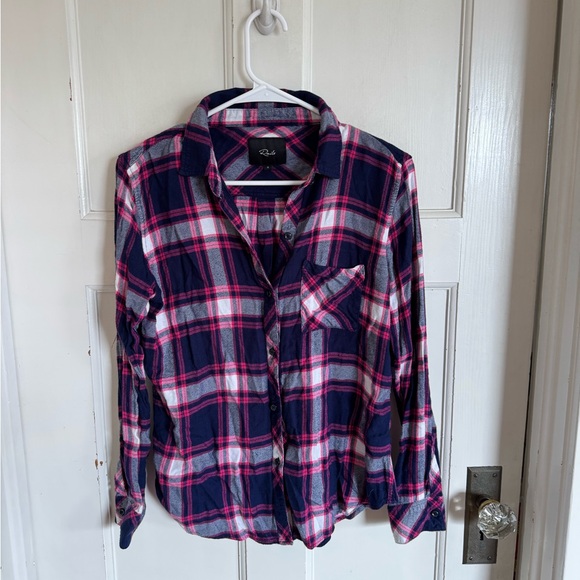 Rails Plaid Hunter Regent Taffy White button front top size small - Picture 1 of 8